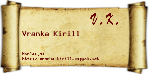 Vranka Kirill névjegykártya